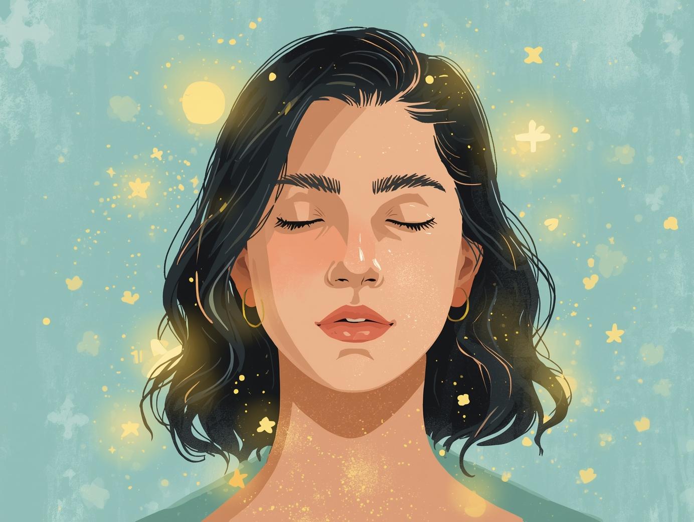 Illustration of positive digital mindset and emotional wellbeing