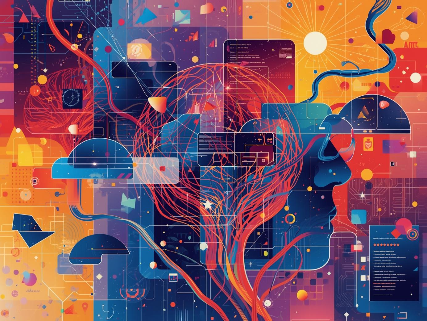 Illustration showing the connection between digital design and psychology